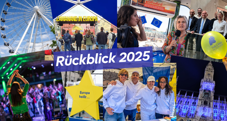 Fotocollage bunter Europa-Aktivitäten in Bayern und Baden-Württtemberg